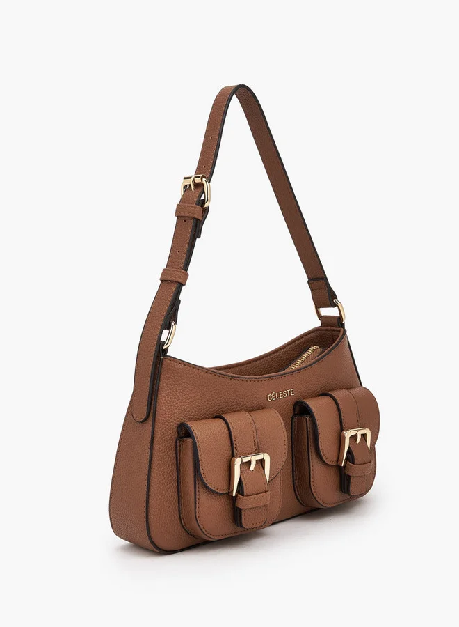 Celeste Textured Shoulder Bag With Zip Closure